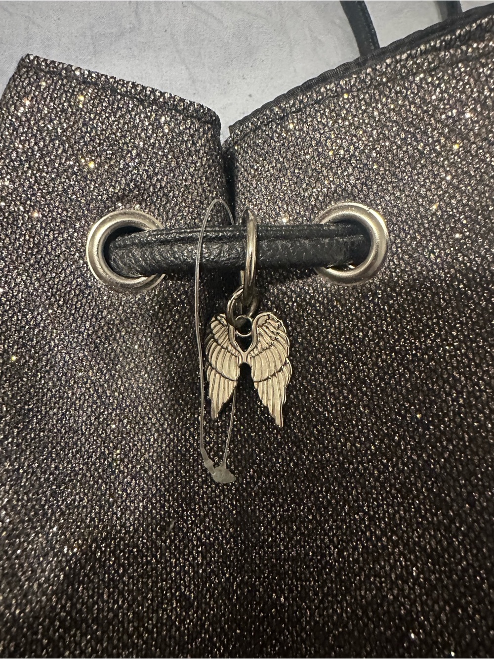 Victoria's Secret Sparkle Drawstring Backpack in Silver - Picture 3 of 5